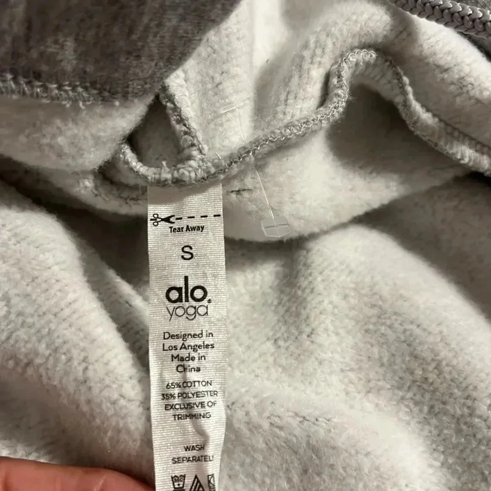 Alo Yoga Gray Hoodie jacket Full Zip Size S